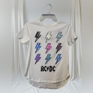 AC/DC  White Graphic T-Shirt size small juniors